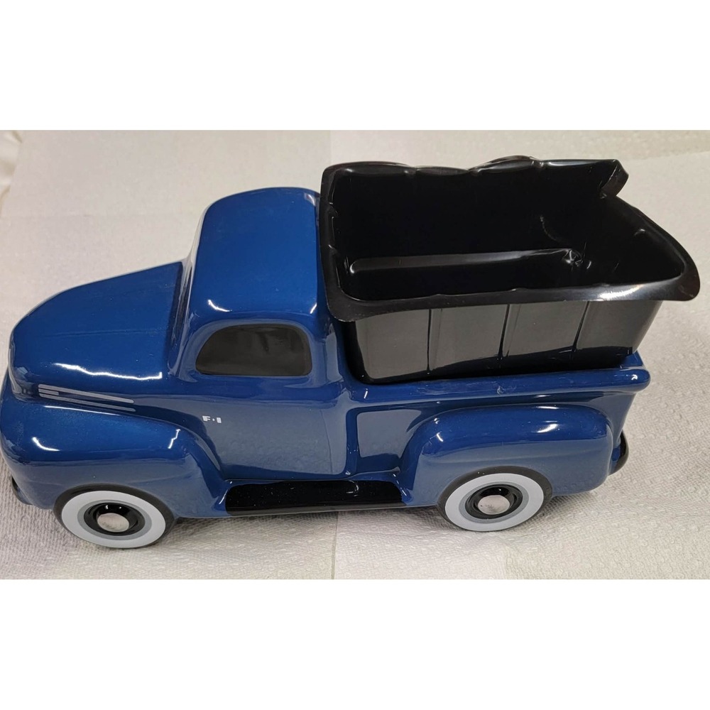 Ford F-1 Pickup Truck Planter Catch Tray Decor Ceramic Teleflora Gifts Blue NEW